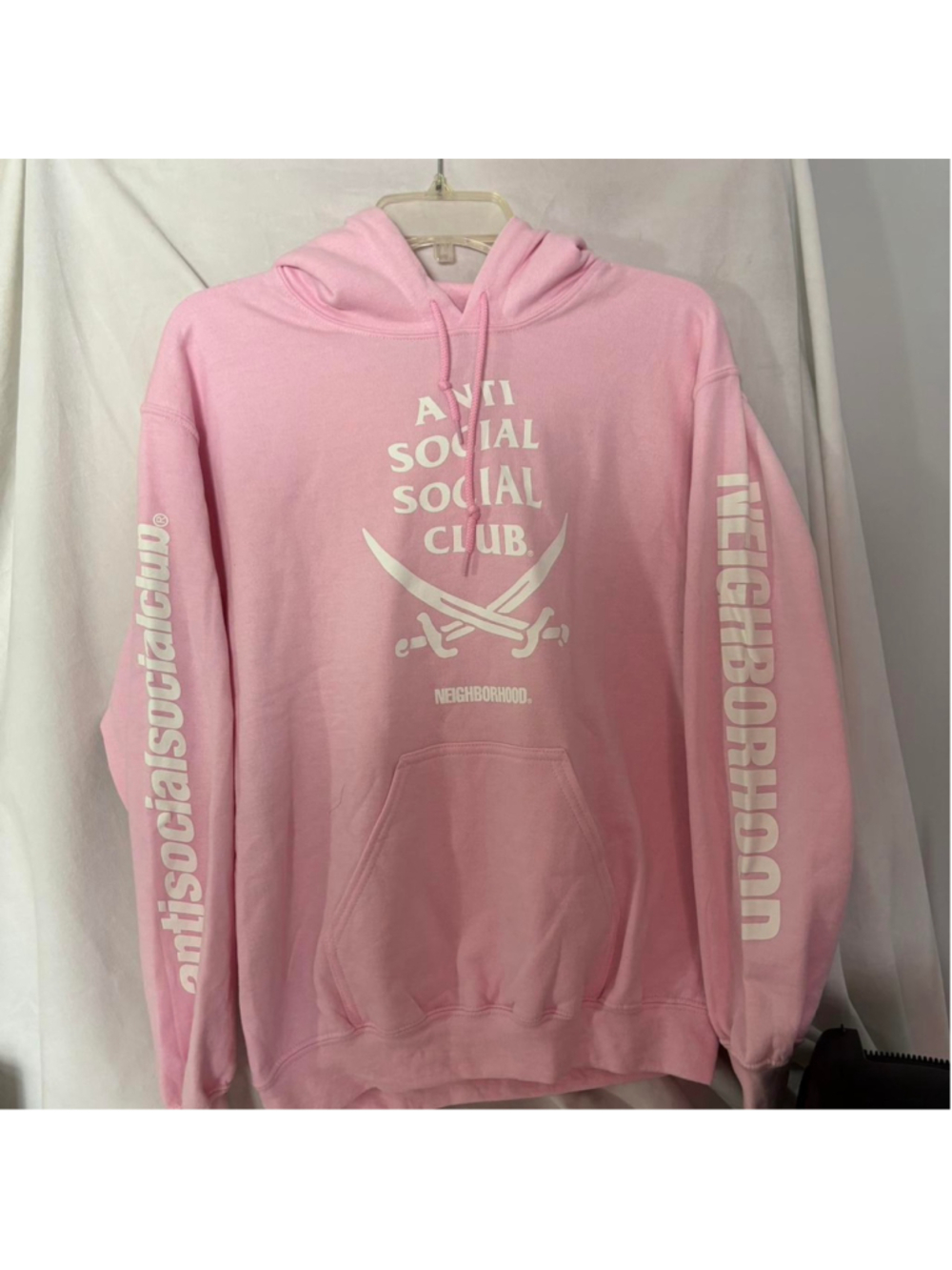 Anti Social Club Pink Hoodie Medium